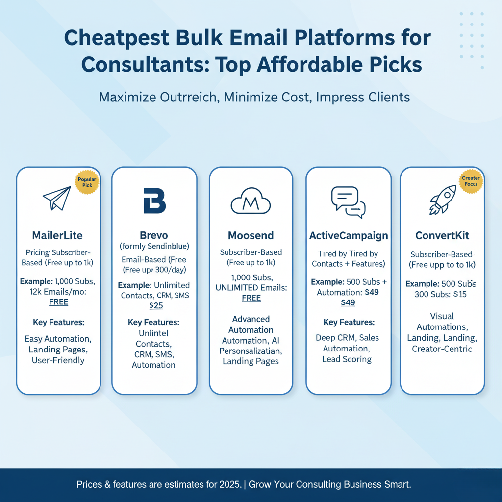 Cheapest Bulk Email Platforms for Consultants: Top Affordable Picks