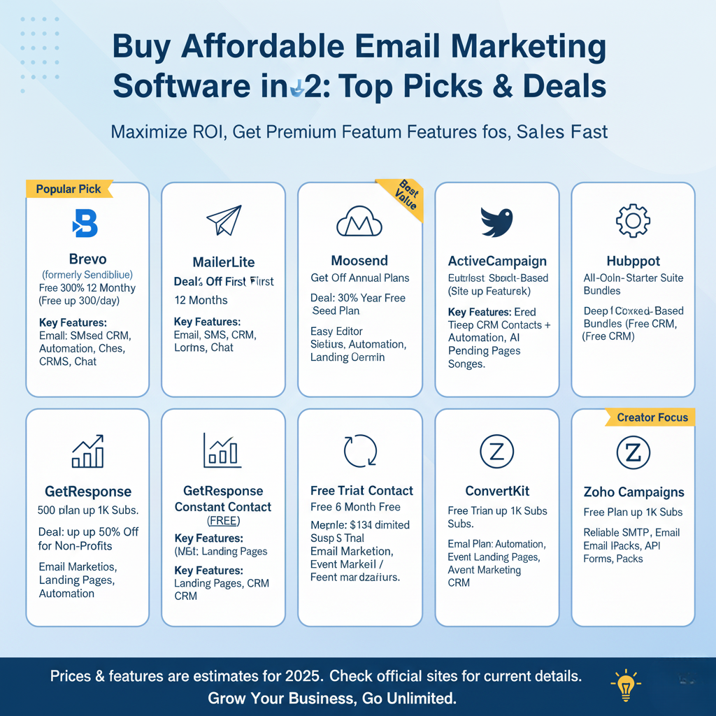 Buy Affordable Email Marketing Software in 2025: Top Picks & Deals