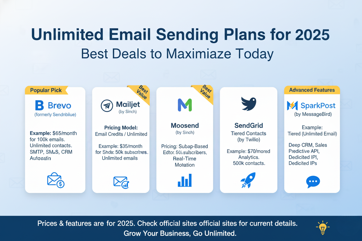 Unlimited Email Sending Plans for 2025: Best Deals to Maximize ROI