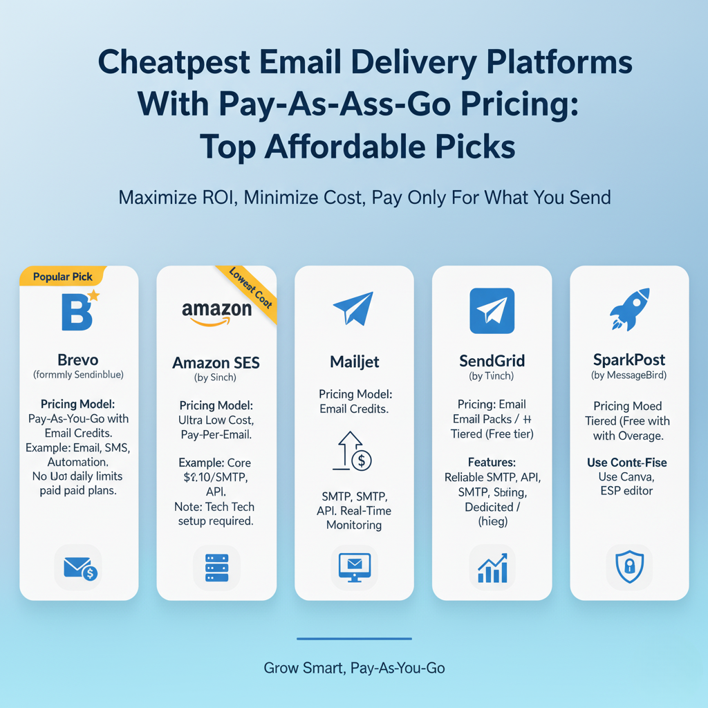 Cheapest Email Delivery Platforms With Pay-As-You-Go Pricing: Top Affordable Picks